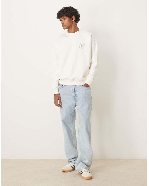 Abercrombie & Fitch White Motif Back Sweat Top for men