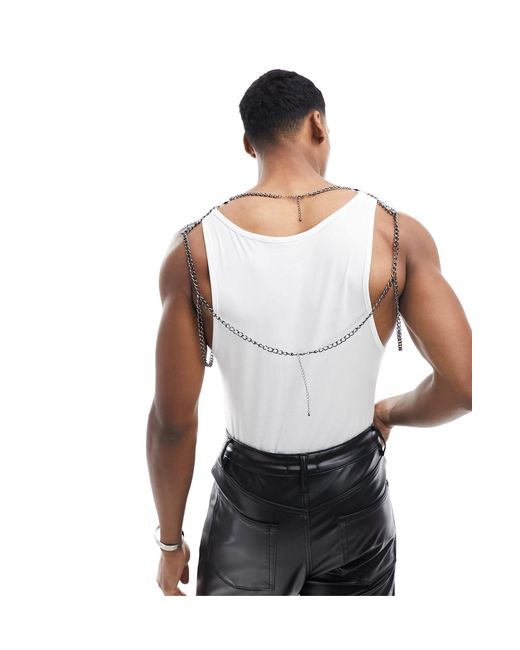 ASOS Black Chain Mail Shoulder Harness for men