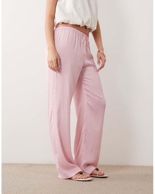 Cotton On Pink Sleep Washed Satin Wide Leg Trousers