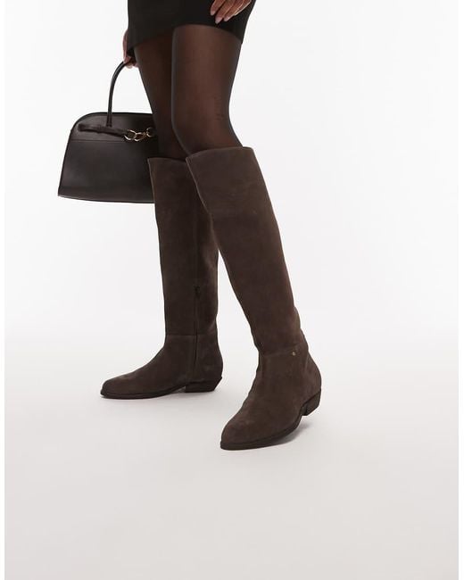 Bronx Brown Riding Knee Boots