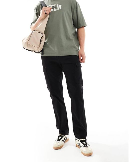 Only & Sons Black Straight Fit Cargo for men