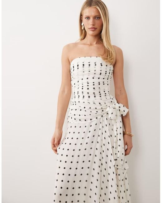 Mango White Off Shoulder Maxi Dress