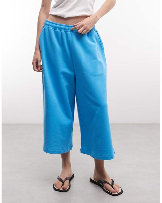 Collusion Blue baggy Longline 3/4 Length Jersey Shorts