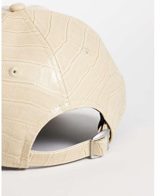 KTZ Natural Ny Yankees Logo 9Forty Pu Croc Print Tonal Cap
