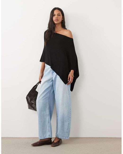 ASOS Black Knitted Cape Top