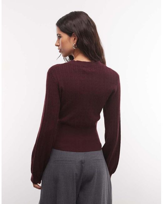 Monki Brown Fitted Compact Cardigan