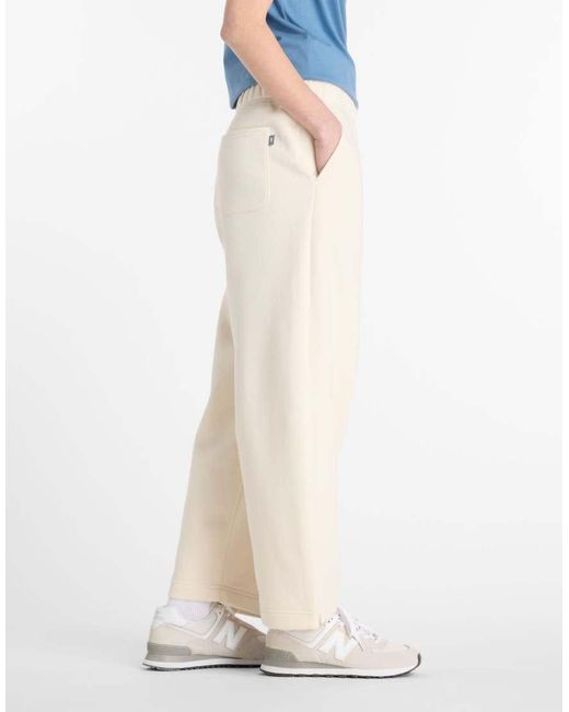 New Balance White Reimagined Fleece Barrel Leg Pant