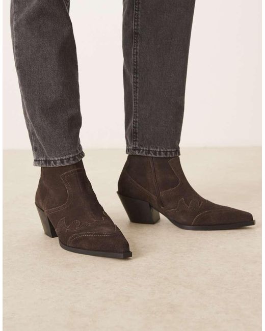 ASOS Natural Cuban Heeled Boots for men