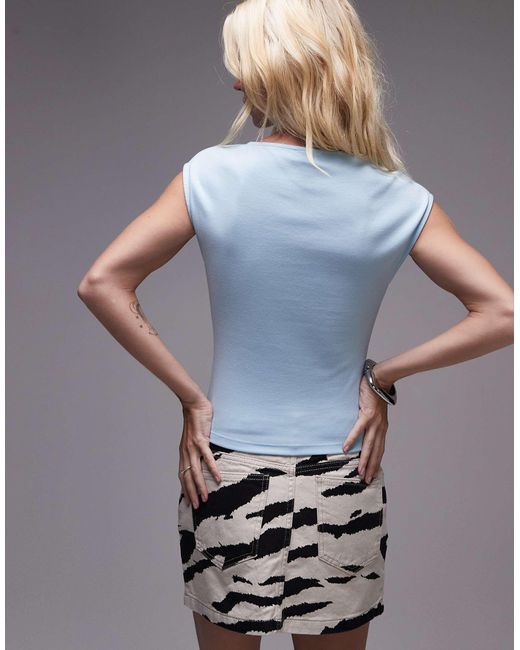 TOPSHOP Gray – jersey-oberteil