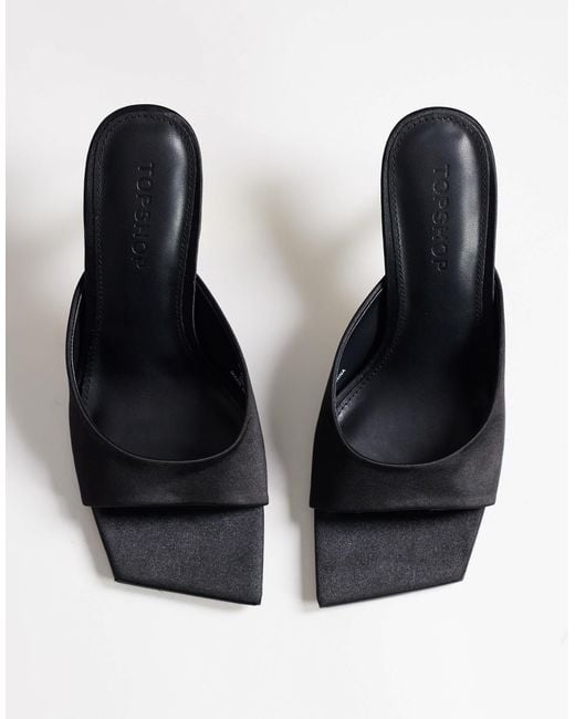 TOPSHOP Natural Nicole Angular Mid Heel Mule
