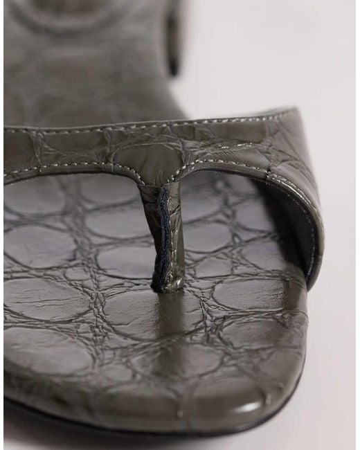 ASOS Gray Florida Toe Thong Sandal