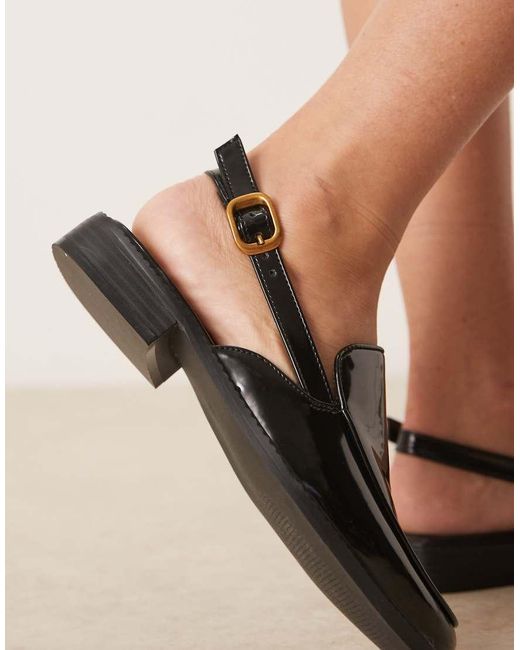 ASOS Black Marcella Slingback Loafers