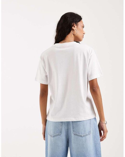 JJXX White Oversized T-shirt With Breakfast Print
