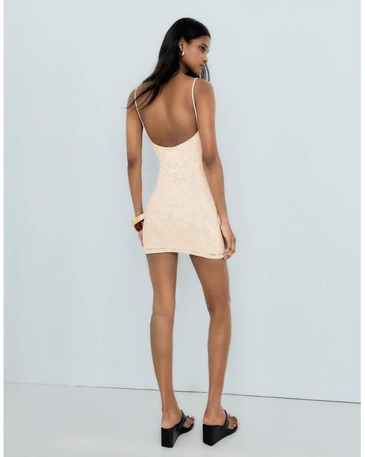 Bershka White Rustic Mini Dress