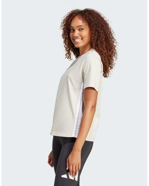 Adidas Originals White Essentials 3-Stripes Cotton Tee