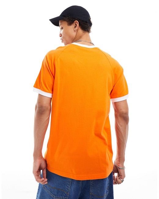 Adidas Originals Orange Three Stripe T-shirt for men