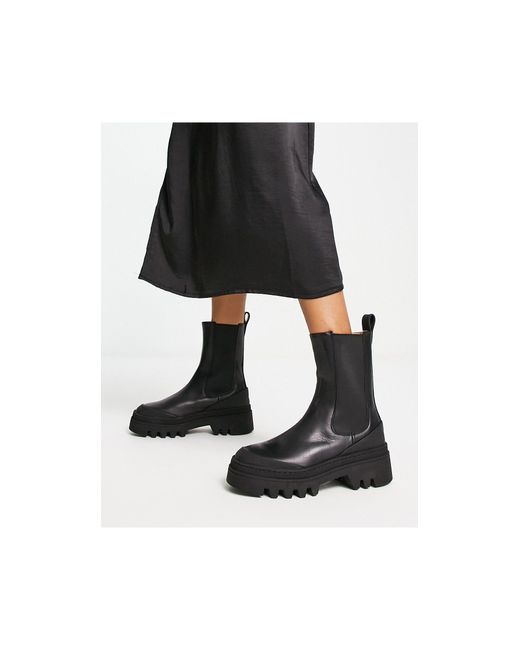 & other stories lace up chunky sole loafers in black
