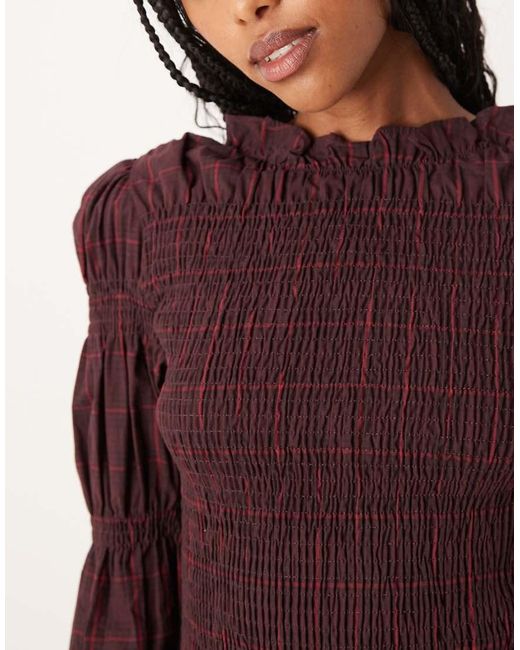 Y.A.S Red Shir Detail Long Sleeve Top