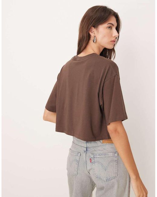 JJXX Oversized Cropped T-Shirt in het Brown