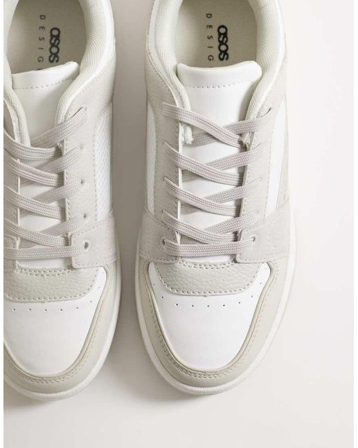 ASOS White Multi Paneled Sneakers for men