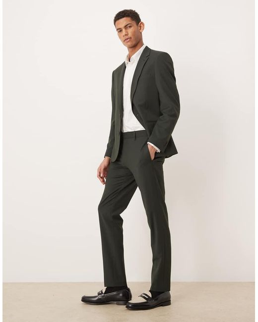 ASOS Natural Washable Wool Skinny Suit Trousers for men