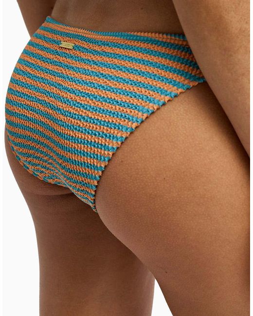 Billabong Blue Summer Hi Tropic Medium Coverage Bikini Bottoms