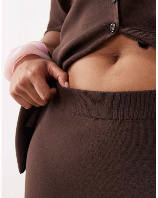 Pretty Lavish Curve Brown Lilah Knit Maxi Skirt