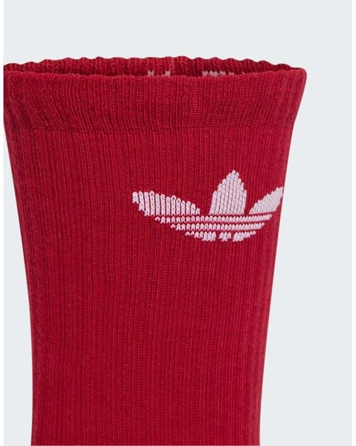 Adidas Originals Blue Trefoil Cushion Crew Socks 6 Pairs