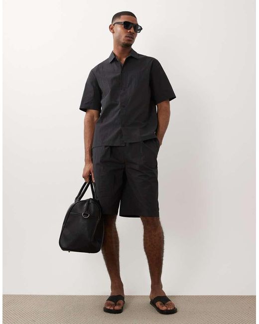 ASOS Black Co-ord Relaxed Fit Shirt for men