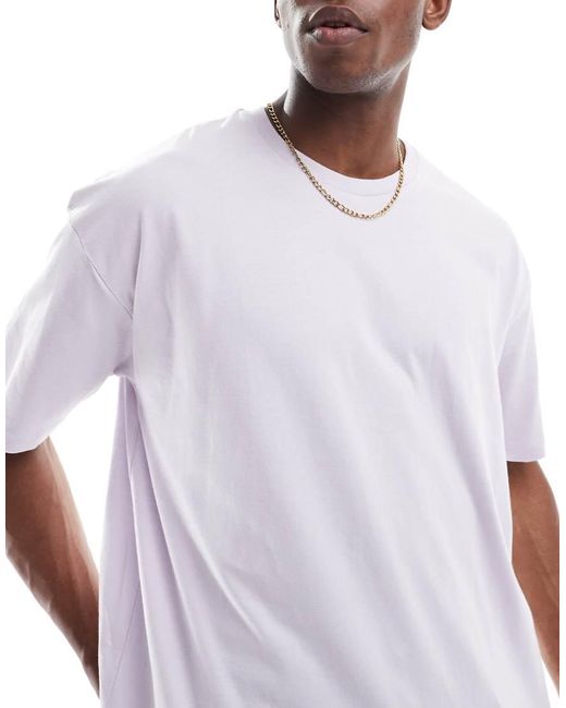 T-Shirt Basic Oversize Lilla di ASOS in White da Uomo