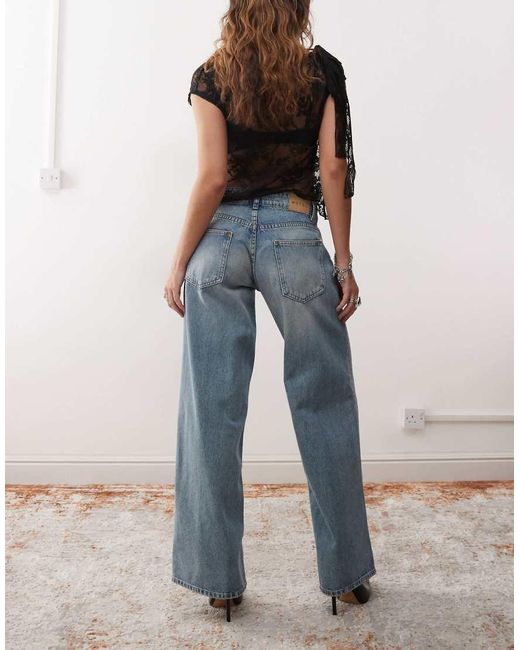 Motel Blue Roomy Extra Wide Low Rise Jeans