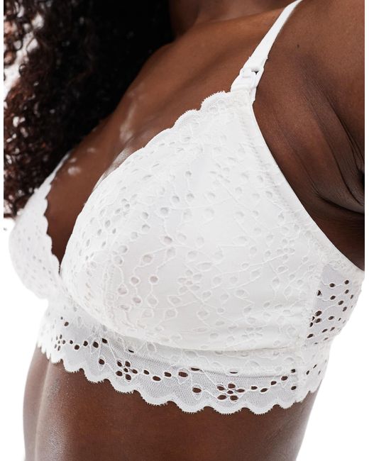 Lindex White Maternity Eyelet Nursing Bra