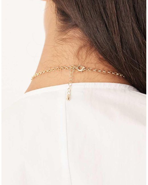 Collana Lariat Con Catenina di ASOS in Natural