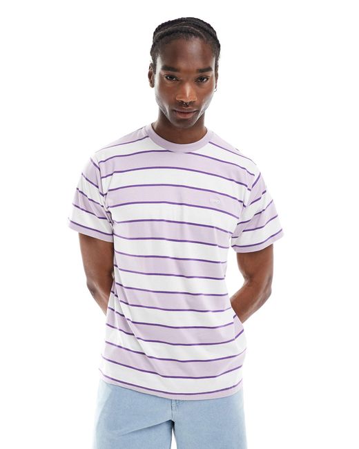 Obey White Bold Stripe T-shirt for men