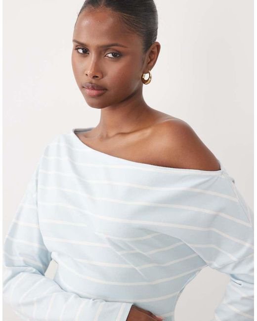 The Frolic Gray Exclusive Off Shoulder T-shirt Mini Dress