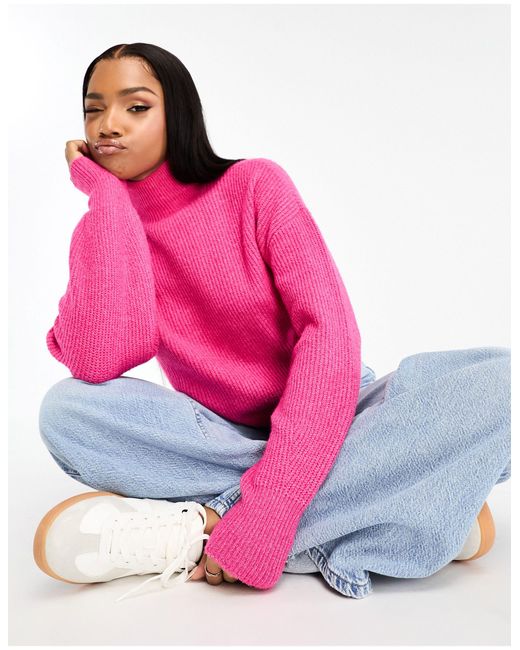 Vero Moda Pink High Neck Knitted Jumper