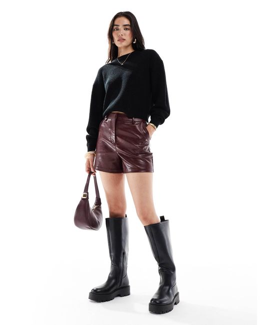 Short habillé en pu - bordeaux New Look en coloris Red