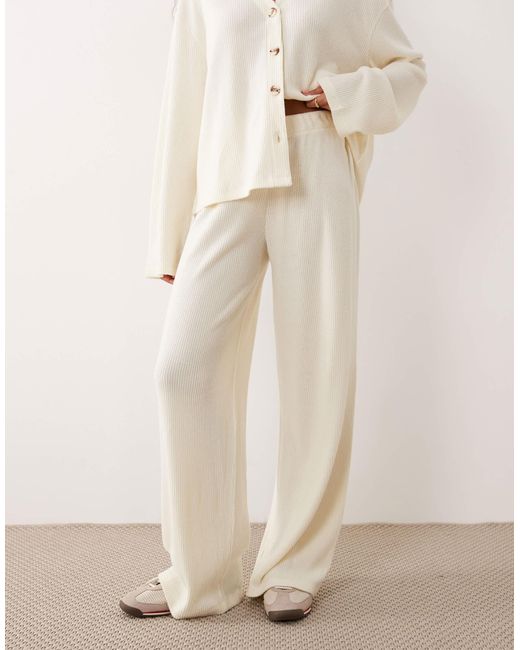 ASOS Natural – weiche hose aus angerautem rippstrick