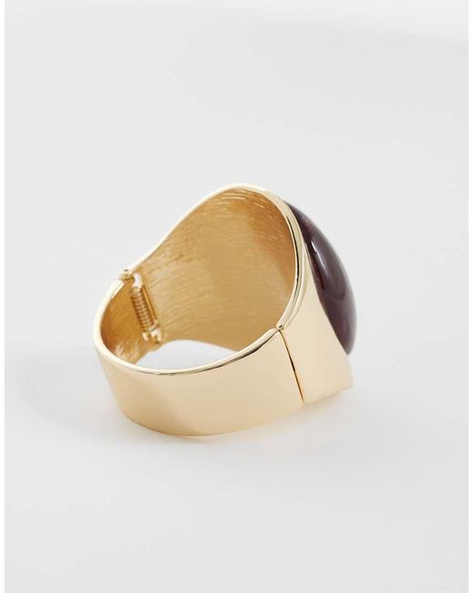 ASOS Pink Xl Cuff Bracelet With Amber Resin Setting