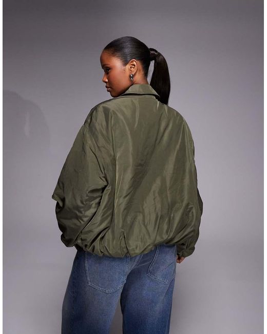 River Island Gray Bubble Hem Tech Jacket