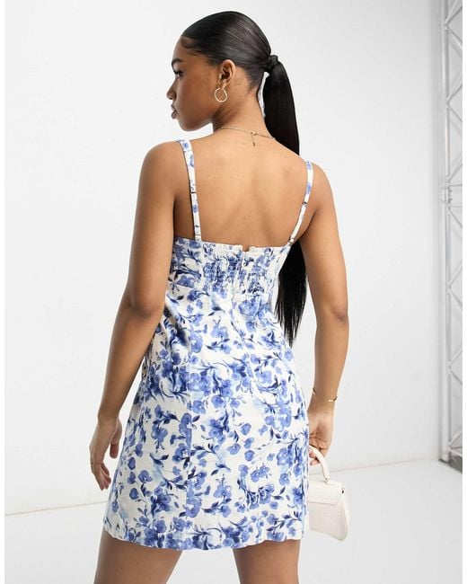 abercrombie and fitch blue floral dress V Neck 2 Pieces Royal Blue Satin Long Prom Dresses with Leg Slit, Roya –  morievent main image 1