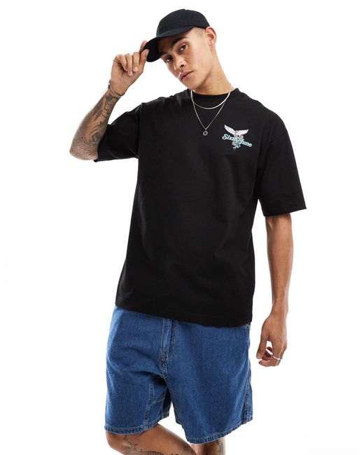 T-shirt avec motif graphique au dos Sixth June pour homme en coloris Black