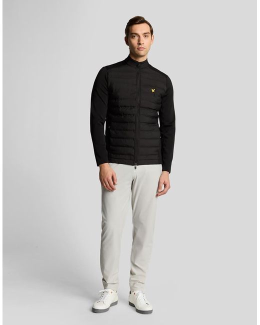 Lyle & Scott Black Light Jackets Hybrid Quilted Full Zip Golf Jacket for men