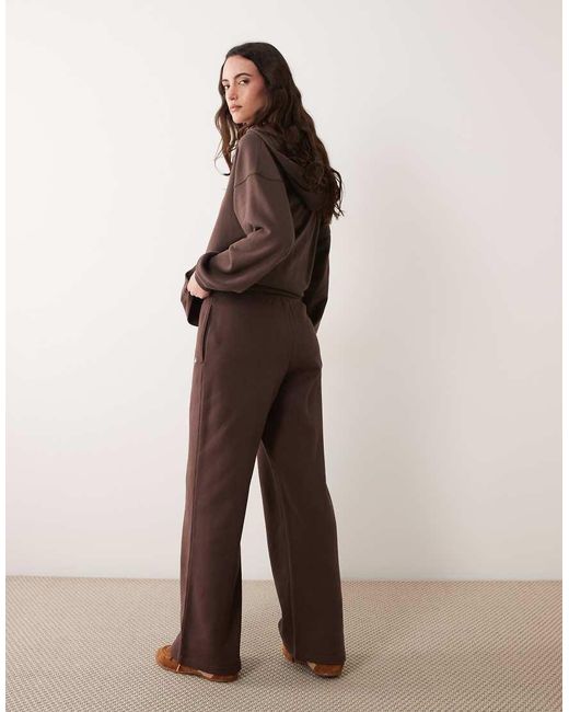 Abercrombie & Fitch Brown High Rise Wide Leg jogger Co-ord