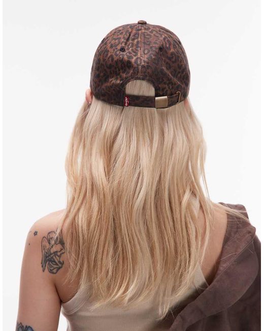 Cappellino Leopardato Con Logo di Levi's in Brown