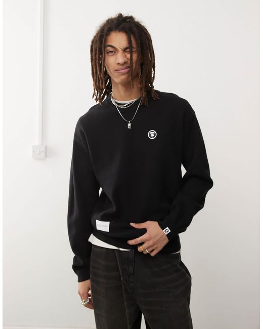 Aape By A Bathing Ape Black Aape By A Bathing Ape Logo Knit Sweater for men