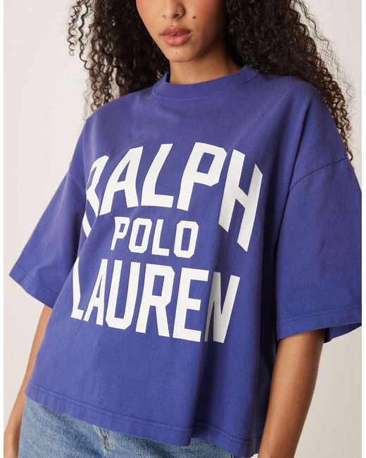 Polo Ralph Lauren T-Shirt Met Rechte Pasvorm En Logo in het Blue