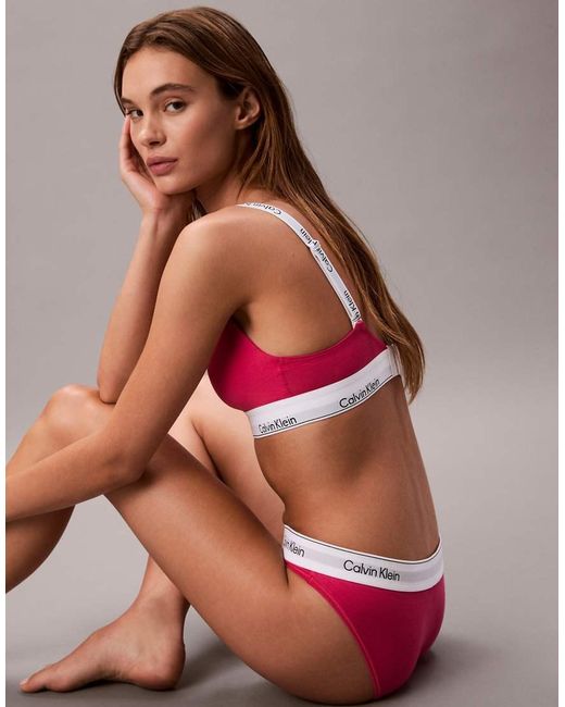 Braguitas De Bikini Vibrante Icon Cotton Modal De Calvin Klein de color Red