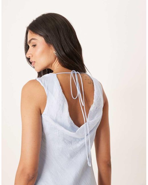 Mango White Cowl Neck Open Back Maxi Dress
