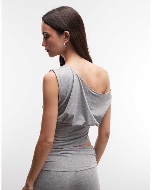 Collusion Gray Off-shoulder Top Co-ord